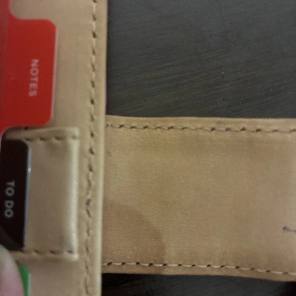 Kate Spade New York System Planner cover Pink And Tan Leather, inside 6 ring